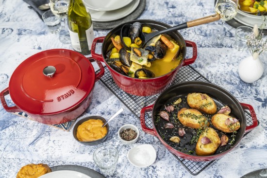 Set van 2 kookgerei Cocotte, gietijzer, 24 cm, Cherry - Staub