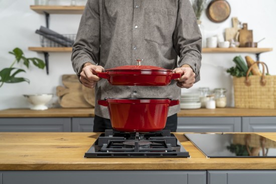 Set van 2 kookgerei Cocotte, gietijzer, 24 cm, Cherry - Staub