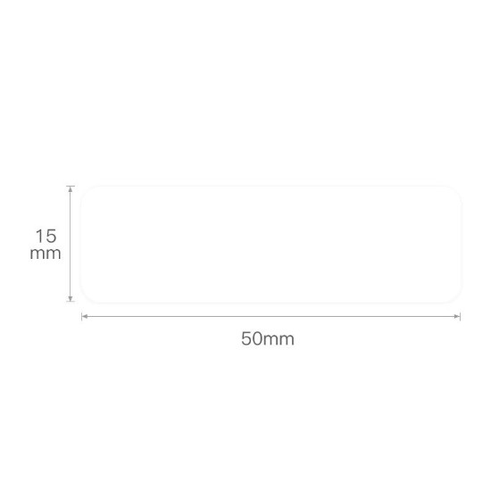 Rol etiketstickers, 15x50mm, 130 stuks/rol, Wit - NIIMBOT