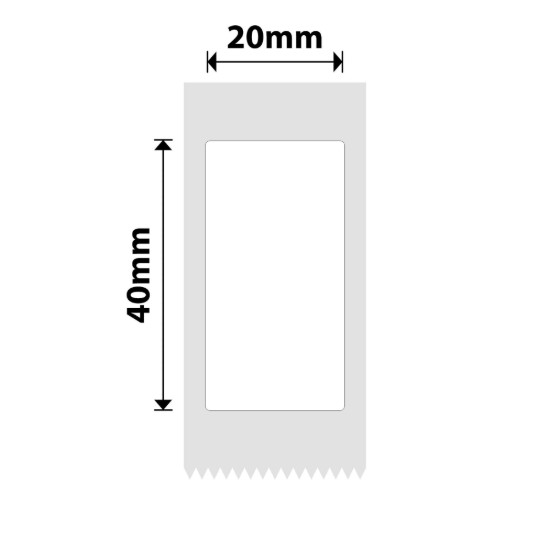 Label sticker roll, 20x40mm, 160 pcs/roll, White - NIIMBOT