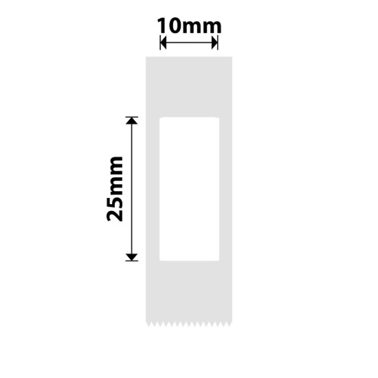 Rol etiketstickers, 10x25mm, 240 stuks/rol, Wit - NIIMBOT