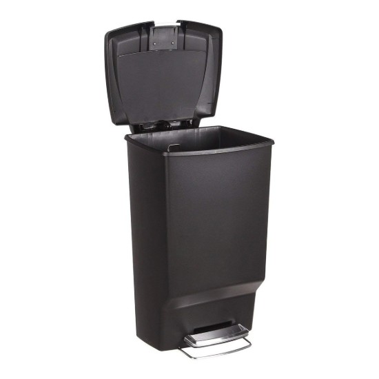 Skraldespand med pedal, 45 L, plastik, Sort - simplehuman