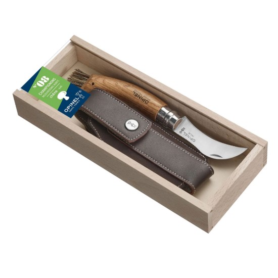 Champignonmes N°08, met schede, roestvrij staal, 8 cm, Oak - Opinel