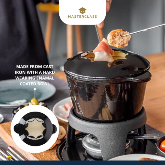 Set per fonduta da 8 pezzi, realizzato in ghisa smaltata - di Kitchen Craft