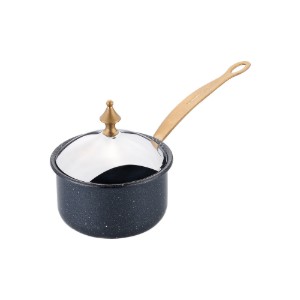 Pentola con coperchio, alluminio, 9 cm/0,35 L, "Hanedan", Nero - Korkmaz