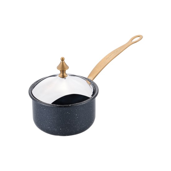 Pentola con coperchio, alluminio, 9 cm/0,35 L, "Hanedan", Nero - Korkmaz