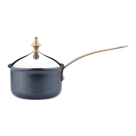 Pentola con coperchio, alluminio, 9 cm/0,35 L, "Hanedan", Nero - Korkmaz