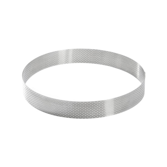 Perforated tart ring, stainless steel, 24.5 cm - de Buyer 