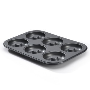 Bakplaat voor 6 mini-savarines, 31,5 x 21,5 cm, staal - merk "de Buyer"