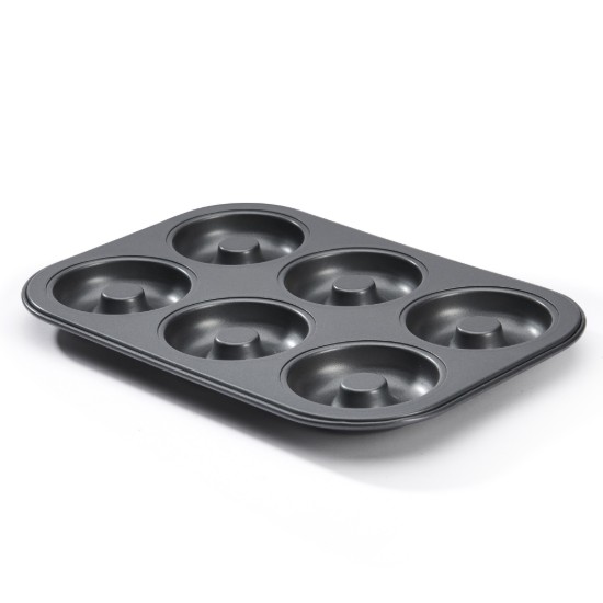 Bakplaat voor 6 mini-savarines, 31,5 x 21,5 cm, staal - merk "de Buyer"