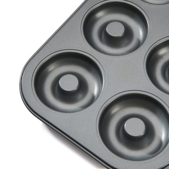 Bakplaat voor 6 mini-savarines, 31,5 x 21,5 cm, staal - merk "de Buyer"