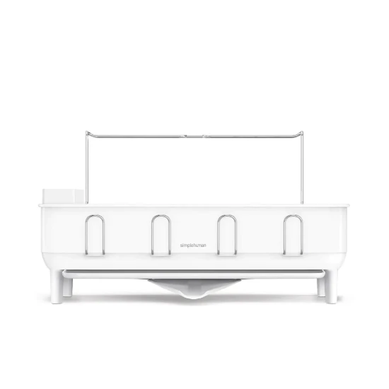 Scolapiatti, acciaio inossidabile, 56,6 × 51,4 × 29,2 cm, bianco - simplehuman