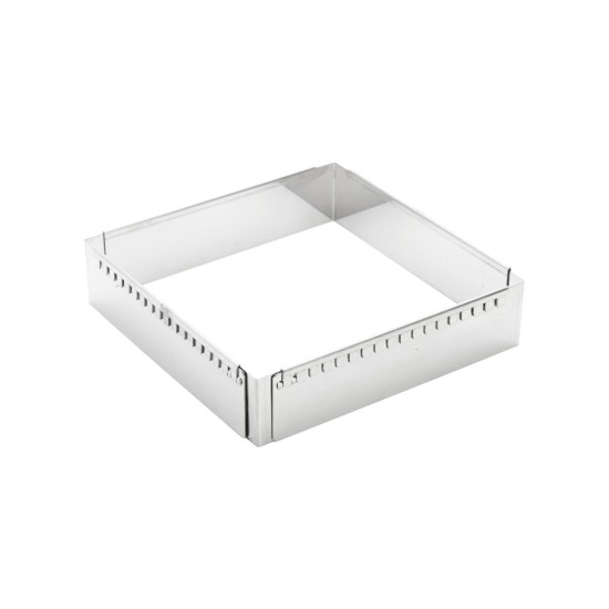 Adjustable square pastry frame, stainless steel, 20-37 cm - de Buyer