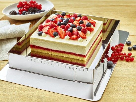 Adjustable square pastry frame, stainless steel, 20-37 cm - de Buyer