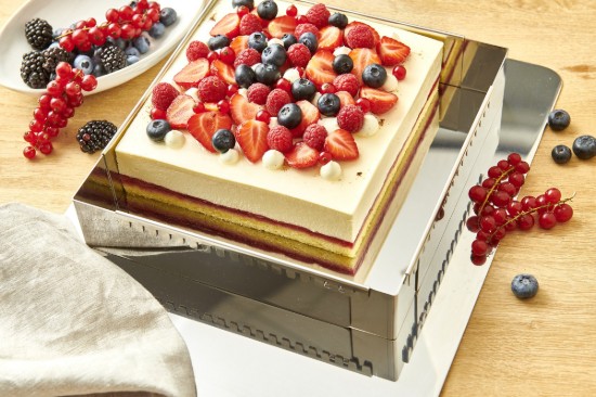 Adjustable square pastry frame, stainless steel, 20-37 cm - de Buyer