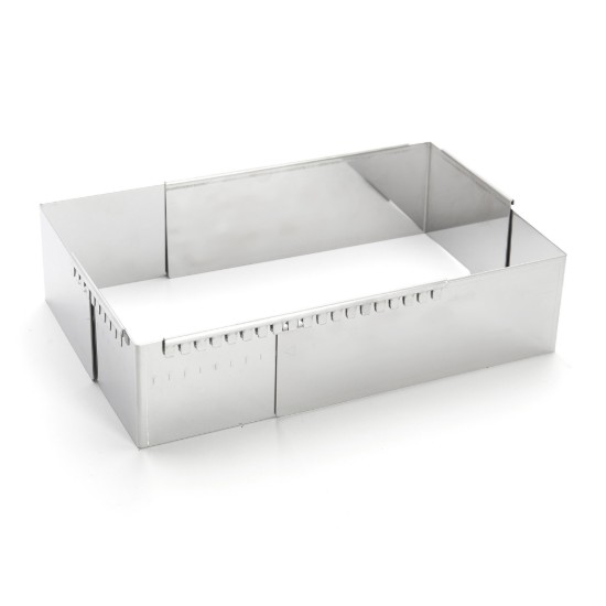Adjustable rectangular pastry frame, stainless steel, 21x11-40x21 cm - de Buyer