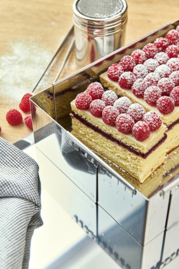 Adjustable rectangular pastry frame, stainless steel, 21x11-40x21 cm - de Buyer