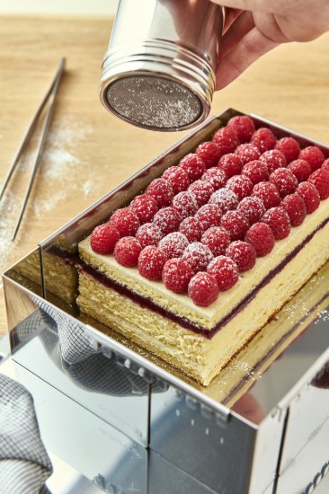 Adjustable rectangular pastry frame, stainless steel, 21x11-40x21 cm - de Buyer