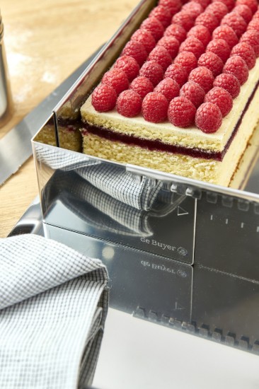 Adjustable rectangular pastry frame, stainless steel, 21x11-40x21 cm - de Buyer