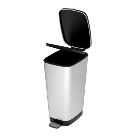 "Chique" afvalbak met pedaal, 45 L, Metallic Grijs - Curver