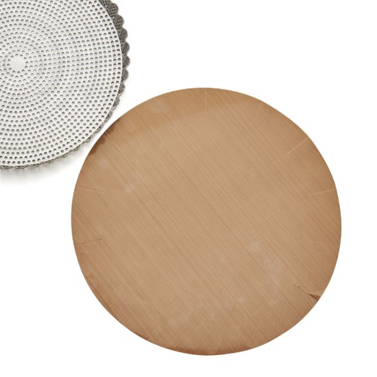 Perforert terteform med bakepapir medfølger, rustfritt stål, 24 cm - de Buyer