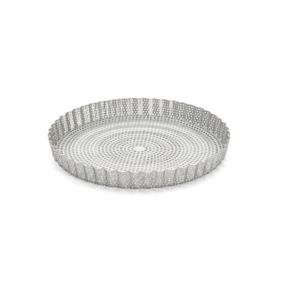 Perforert terteform med bakepapir medfølger, rustfritt stål, 24 cm - de Buyer