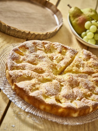 Perforert terteform, med bakepapir inkludert, rustfritt stål, 28 cm - de Buyer