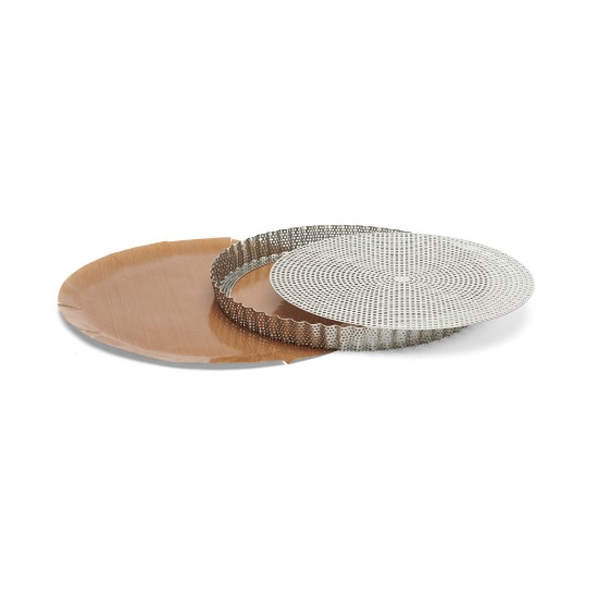 Perforert terteform, med bakepapir inkludert, rustfritt stål, 28 cm - de Buyer