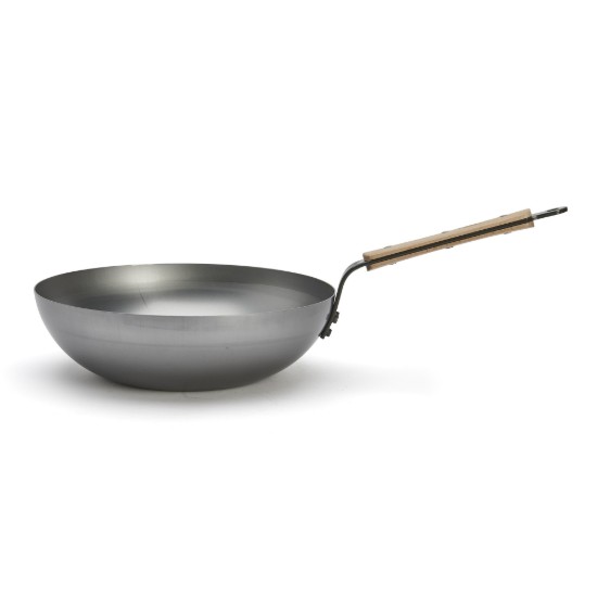 Ronde wok, staal, 28 cm, "Mineral B Bois" - de Buyer