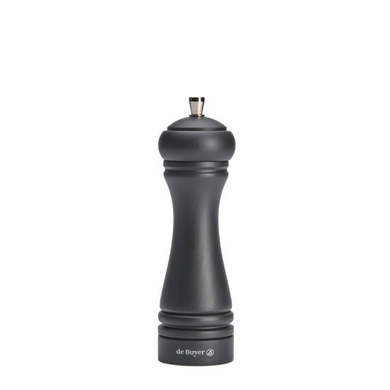 Wooden salt mill, 18 cm, "Java", Matte Black - de Buyer