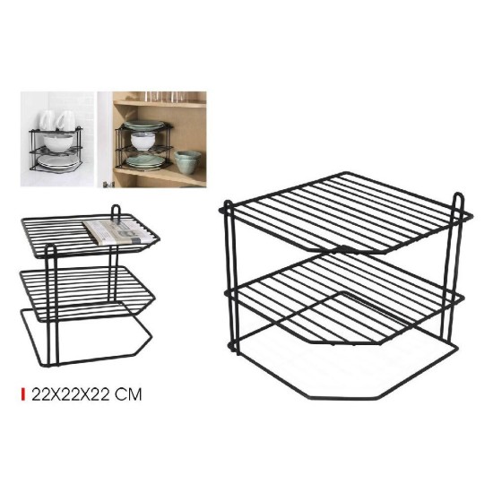 Kitchen corner organizer, metal, 22 × 22 × 22 cm - Confortime