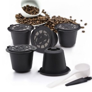 Set di 5 capsule di caffè riutilizzabili, riutilizzabili, con accessori - Quttin