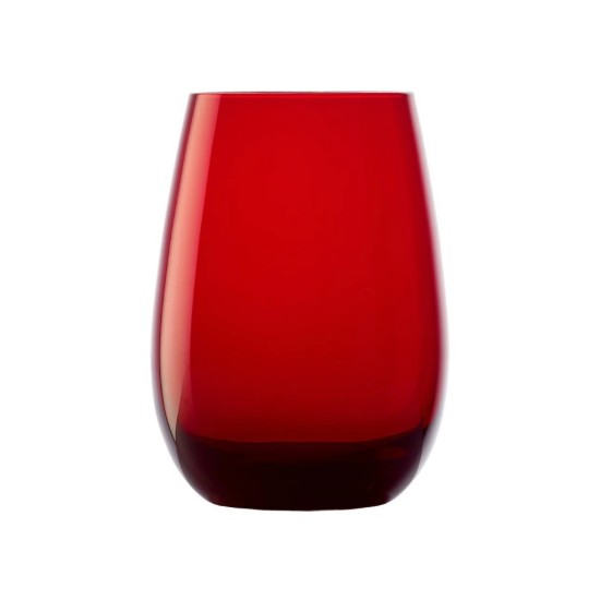 Set van 6 waterglazen, van glas, 465ml, "Elements", Rood - Stolzle