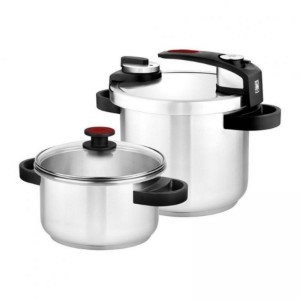 Set pentola a pressione, acciaio inox, 4 L + 7 L, "Tekna" - BRA