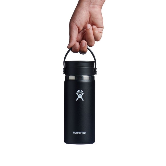 Thermisch isolerende fles, roestvrij staal, 470 ml, "Wide Sip", Black - Hydro Flask