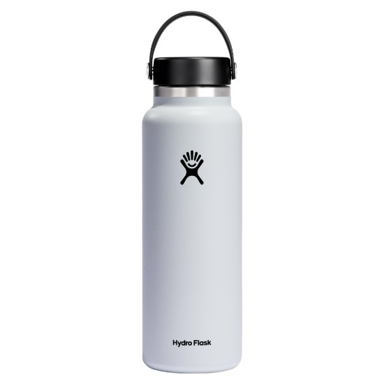 Termisk isolerende flaske, rustfrit stål, 1,18L, "Wide Mouth", White - Hydro Flask