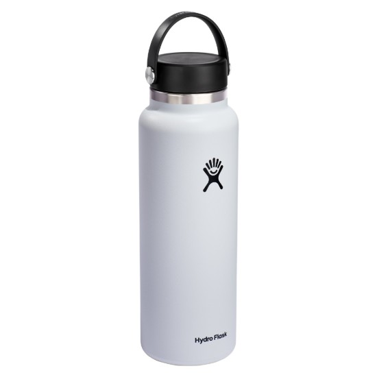 Termisk isolerende flaske, rustfrit stål, 1,18L, "Wide Mouth", White - Hydro Flask