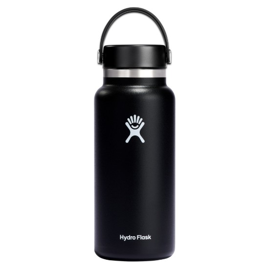 Soojusisolatsioonipudel, roostevaba teras, 950ml, "Wide Mouth", Black - Hydro Flask