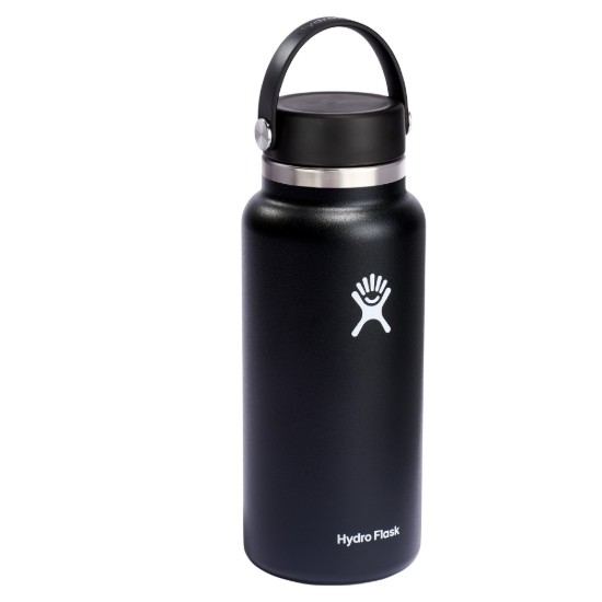 Soojusisolatsioonipudel, roostevaba teras, 950ml, "Wide Mouth", Black - Hydro Flask