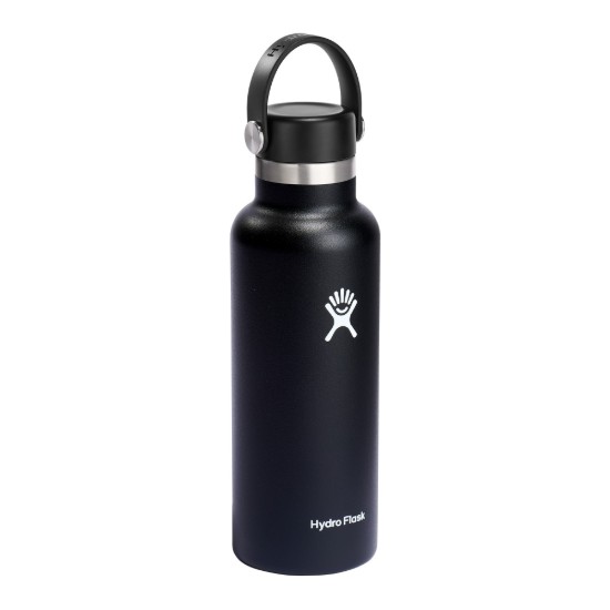 Botella termoaislante, acero inoxidable, 530ml, "Standard", Black - Hydro Flask