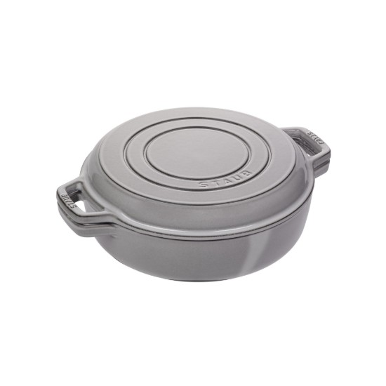 Pentola Braiser con coperchio per griglia, ghisa, 26 cm/3,3 L, Graphite Grey - Staub