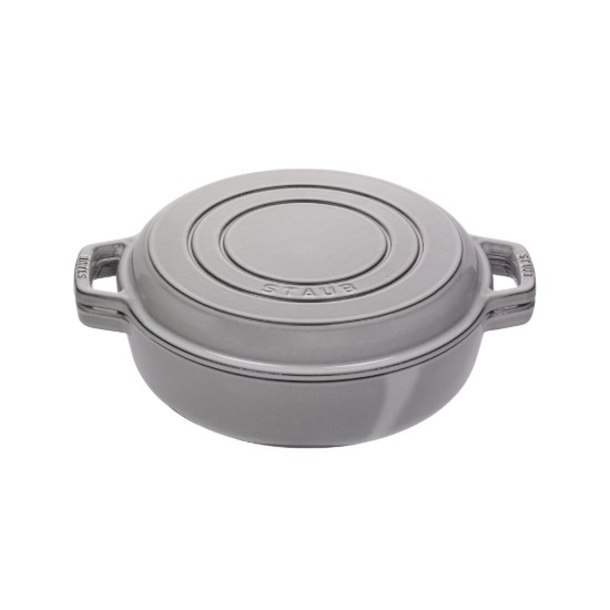 Pentola Braiser con coperchio per griglia, ghisa, 26 cm/3,3 L, Graphite Grey - Staub