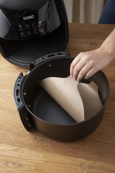 Set 2 fogli protettivi rotondi antiaderenti per AirFryer, fibra di vetro, 23,5/25,5 cm - NoStik