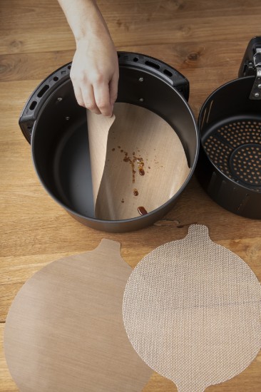 Set 2 fogli protettivi rotondi antiaderenti per AirFryer, fibra di vetro, 23,5/25,5 cm - NoStik