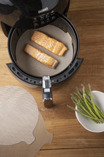 Set 2 fogli protettivi rotondi antiaderenti per AirFryer, fibra di vetro, 23,5/25,5 cm - NoStik