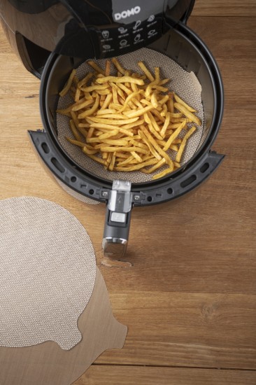 Set 2 fogli protettivi rotondi antiaderenti per AirFryer, fibra di vetro, 23,5/25,5 cm - NoStik