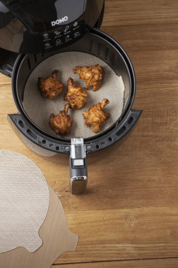 Set 2 fogli protettivi rotondi antiaderenti per AirFryer, fibra di vetro, 23,5/25,5 cm - NoStik