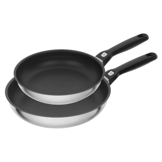 Set van 2 koekenpannen, roestvrij staal, 24/28cm, "Pesaro" - Ballarini