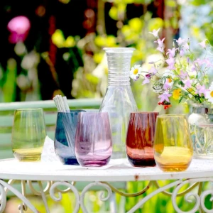 Set di 6 bicchieri da acqua, in vetro, 465 ml, "Elements", rosso - Stolzle