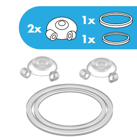 Afsluitaccessoireset voor flessen, 8-delig, siliconen, transparant - Ion8